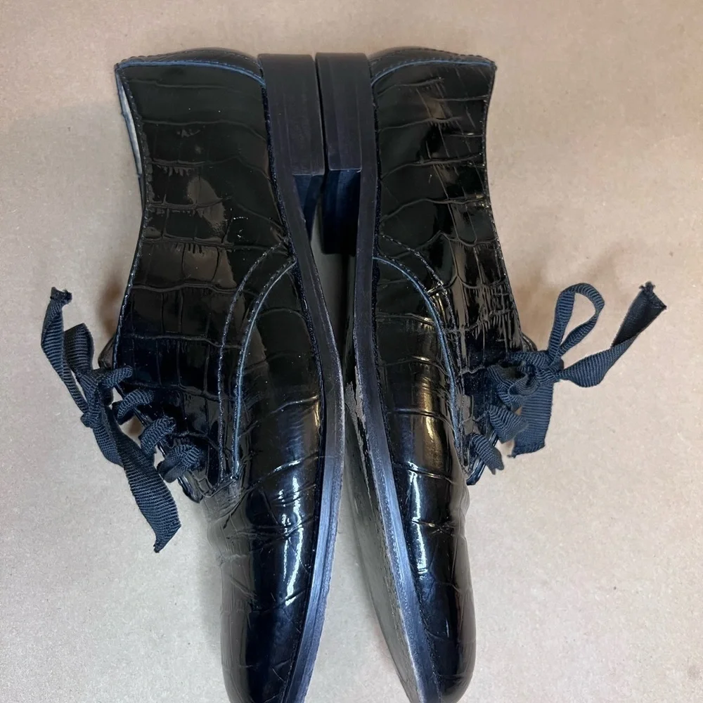 Kate Spade New York Black Patent Leather Oxford Shoes Italy Women’s Size 8B